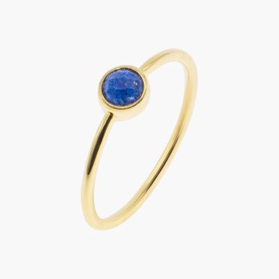 Gemia ring in gold-plated Lapis lazuli stone