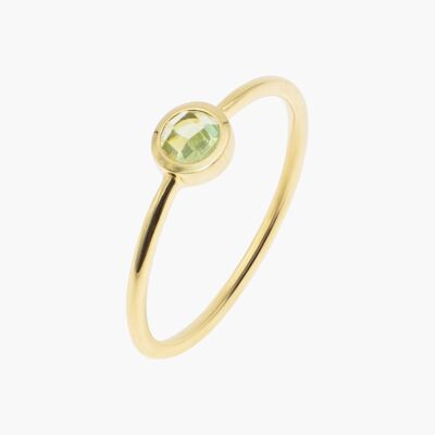 Gemia ring in gold-plated Peridot stone