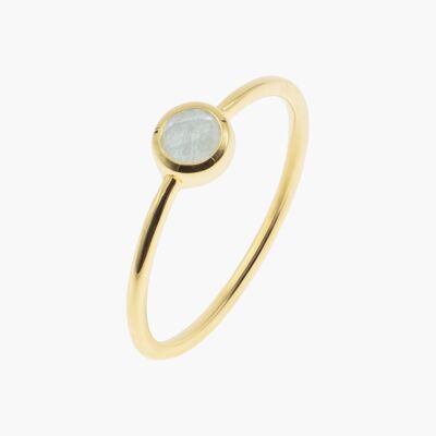 Gemia ring in gold-plated Aquamarine stone