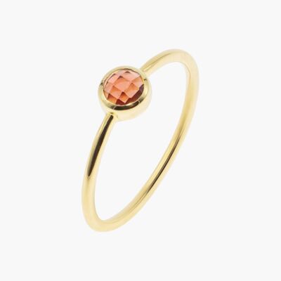 Gemia ring in gold-plated Garnet stone