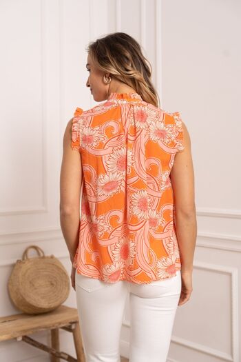 Top débardeur en coton imprimé Orange Blossom - 81019 4