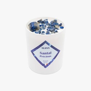 Bougie bijou pierres Lapis-lazuli - parfum Santal Précieux 4