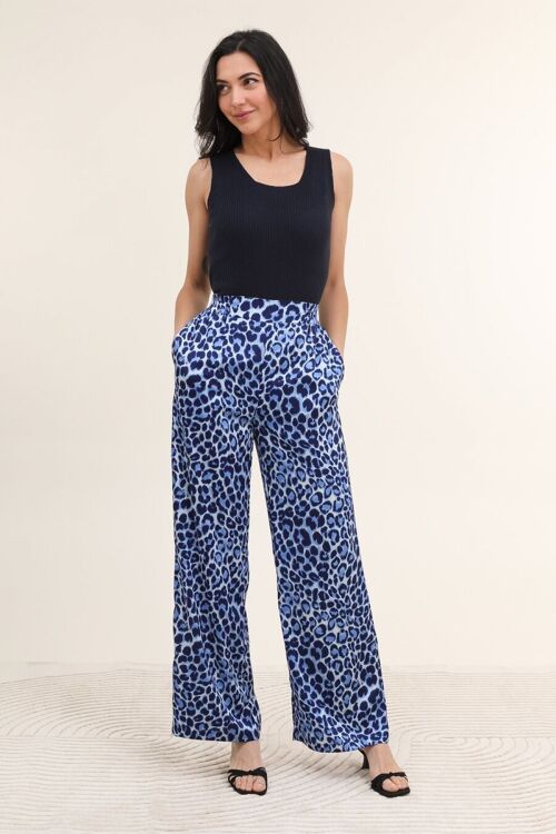 Pantalon palazzo imprimé leopard SS24 - CK08183-2