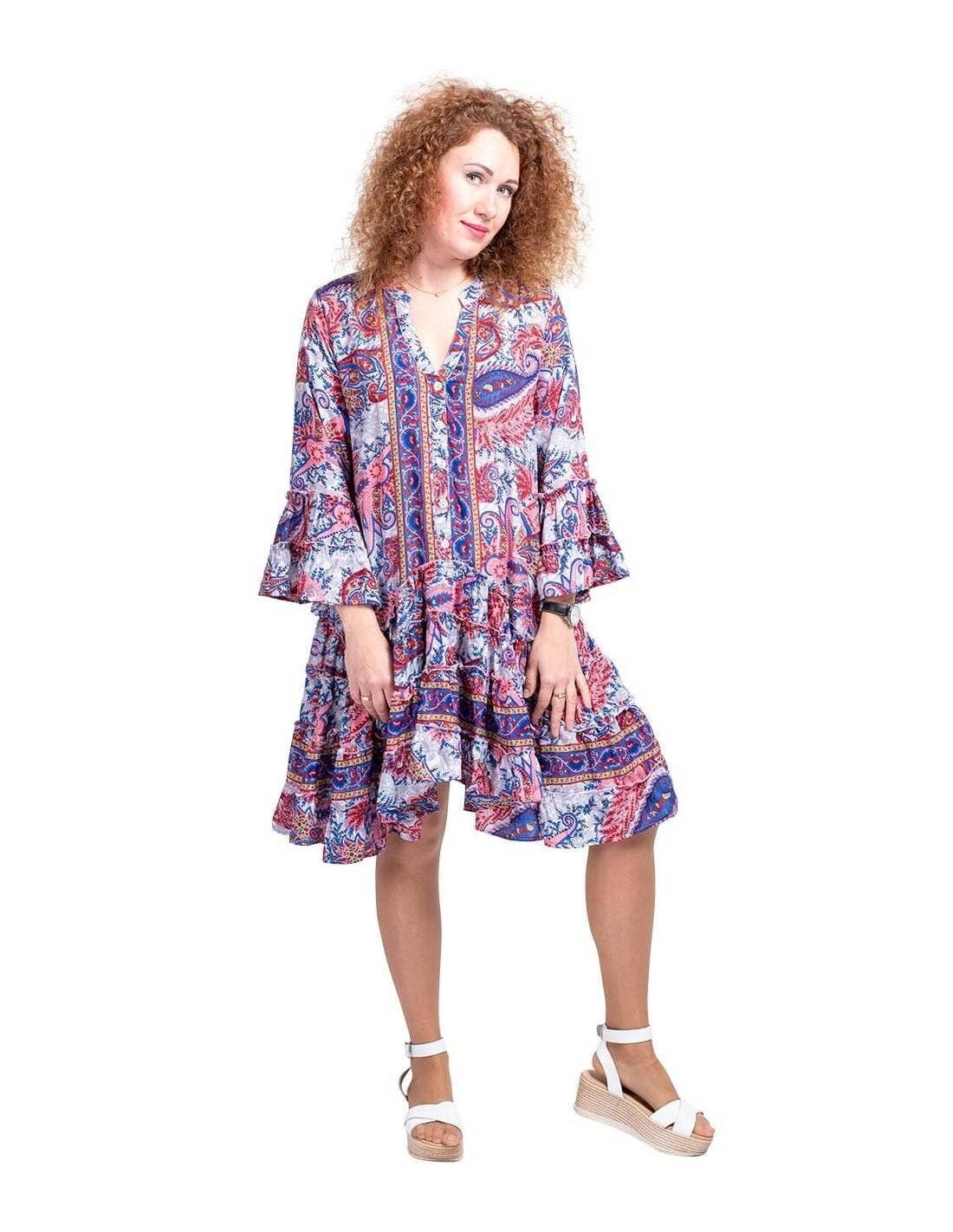 Uneven Dress with 3/4 Sleeves