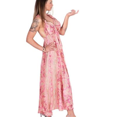 Robe longue à bretelles croisées dans le dos