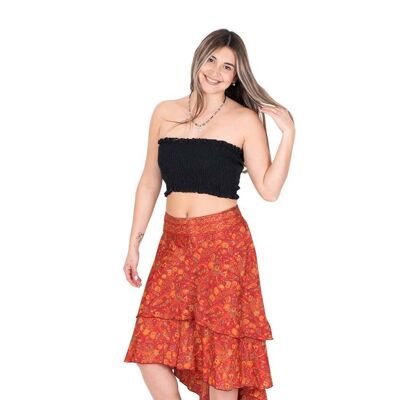 Long Ibizan Asymmetrical Silk Skirt