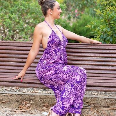 Women's Long Jumpsuit with Bare Back