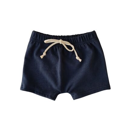 Orionblaue Shorts aus Leinen und Baumwolle
