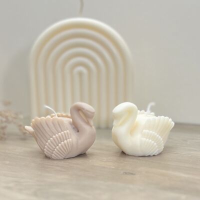 White Swan Pillar Candle - Swan Home Decor Gift Candles