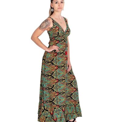 Long Summer Dress with Printed Straps MVE2004C