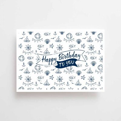 Maritime postcard A6 - Happy Birthday to you