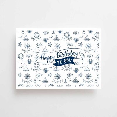 Carte postale maritime - Joyeux anniversaire