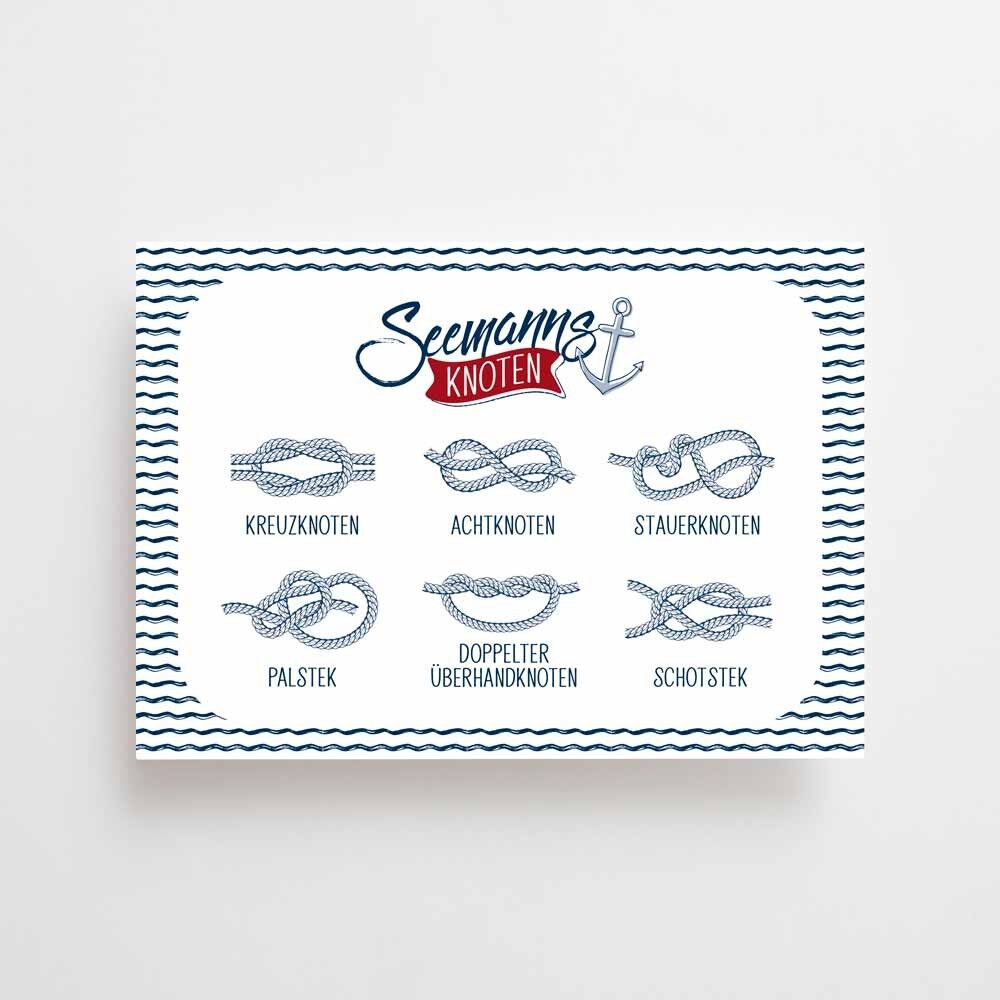 Maritime Postkarte - Seemannsknoten