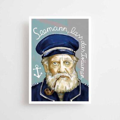 Maritime Postkarte A6 - Seemann