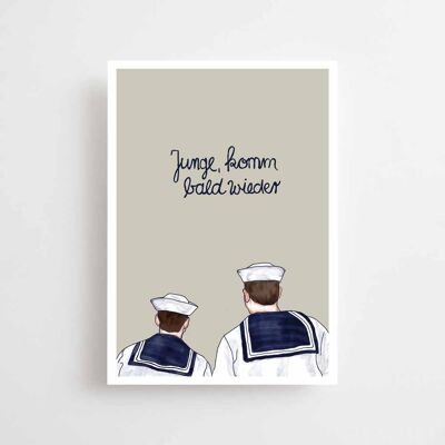 Maritime Postkarte A6 - Junge