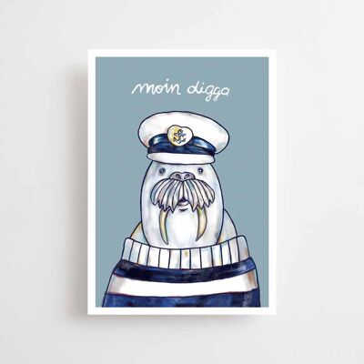 Maritime postcard A6 - Moin Digga