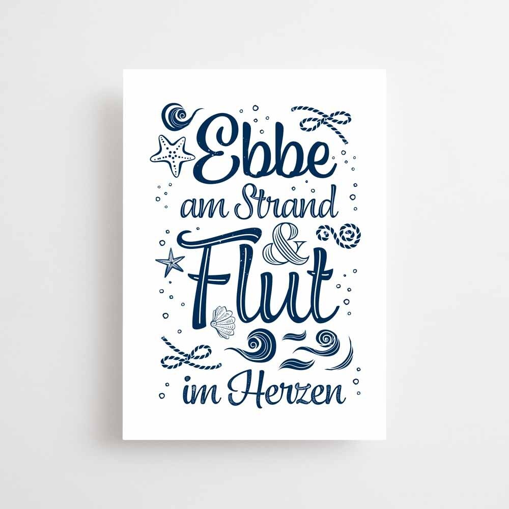 Carte postale maritime - flux et reflux