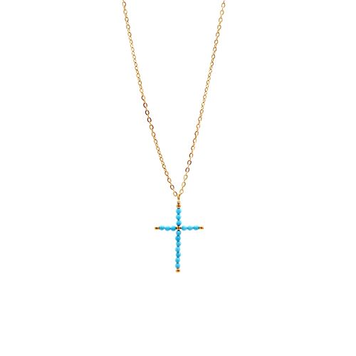 Collar de Cruz Azul-Blue Cross Necklace