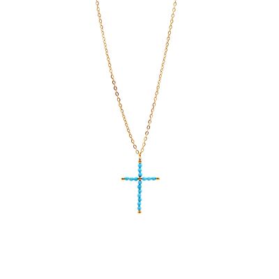 Blaue Kreuz-Halskette-Blaue Kreuz-Halskette