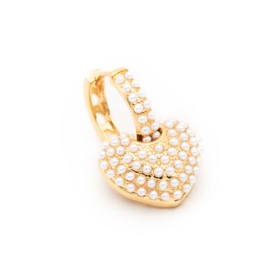Freshwater pearl earrings, heart-shaped,