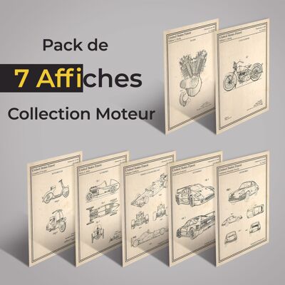 Pack de 7 carteles - Motor