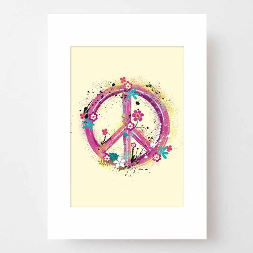 Poster A4 mit Passepartout - Peace