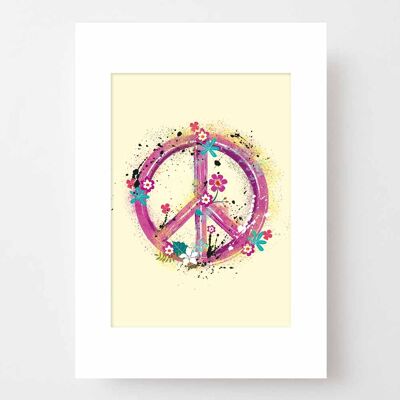 Poster A4 with passepartout - Peace