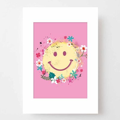 Poster A4 with passepartout - Smile Flower