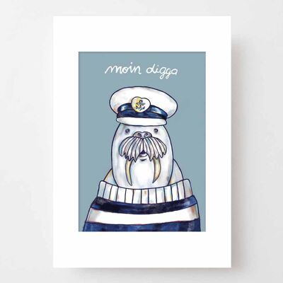Maritime Poster A4 with Passepartout - Moin Digga