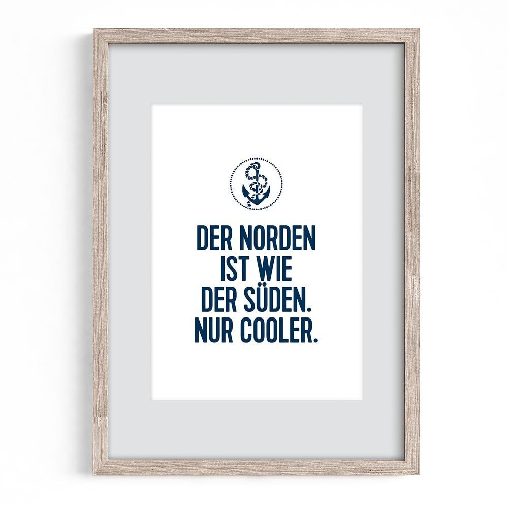 Poster marittimo A4 con passepartout - Il nord è più fresco