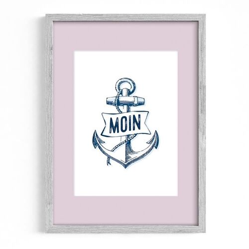 Maritimes Poster A4 mit Passepartout (rosa) - Moin & Anker