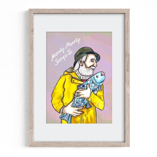 Maritimes Poster A4 mit Passepartout - Manntje Mantje