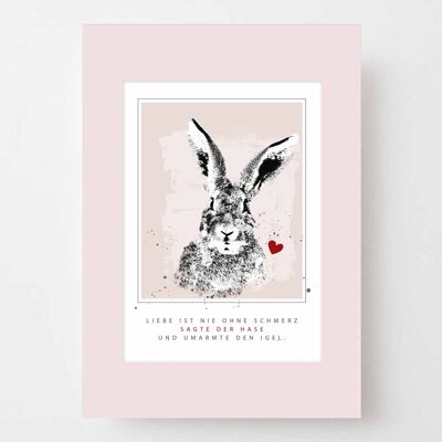 Poster A4 with passepartout - Hare and Hedgehog