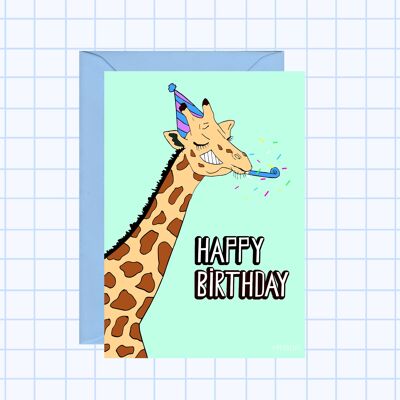 Biglietto di auguri per il compleanno della giraffa