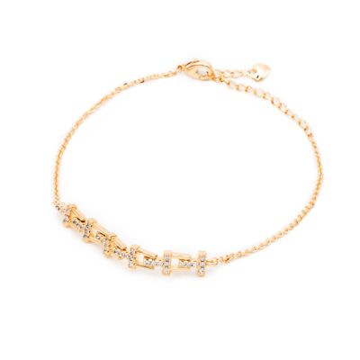 Rose Gold Plated Bracelet with Zircons