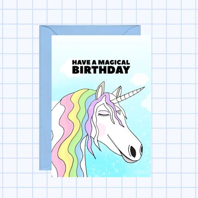 Tarjeta de cumpleaños de unicornio