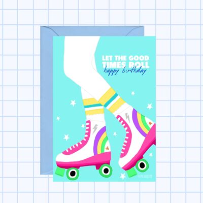 Happy Birthday Roller Disco Card
