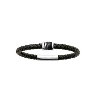 Herrenarmband aus Edelstahl und Leder