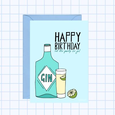 Alles Gute zum Geburtstag Gin Karte