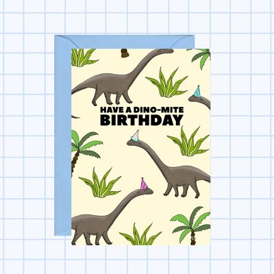 Tarjeta de cumpleaños de dinosaurio