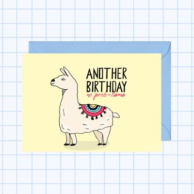 Carte d'anniversaire lama