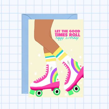 Carte d'anniversaire Roller Disco II