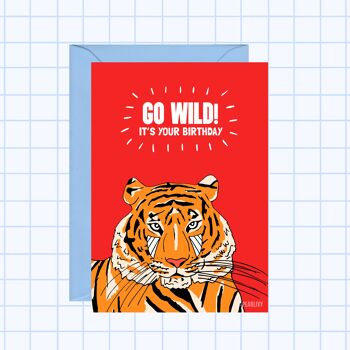 Carte d'anniversaire Tigre