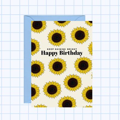 Geburtstagskarte mit Sonnenblume