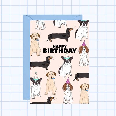 Tarjeta de cumpleaños de perros