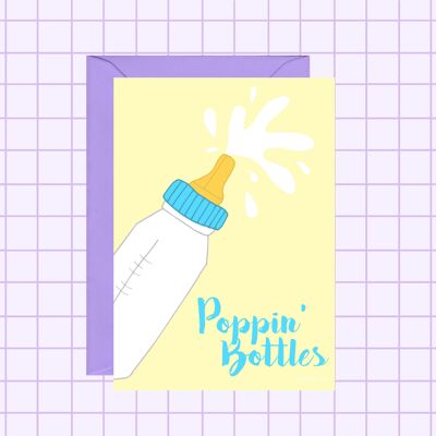 Tarjeta de bebé de botellas Poppin