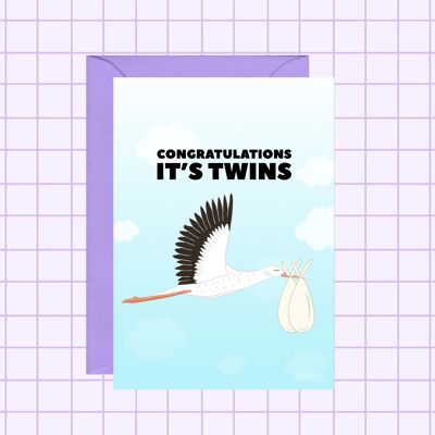 Zwillinge Babykarte