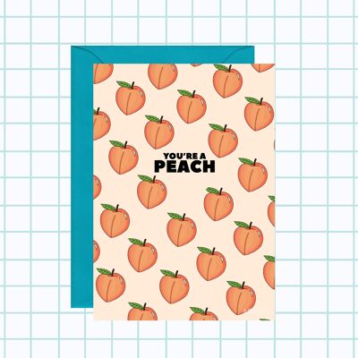 Peach Thank You Card