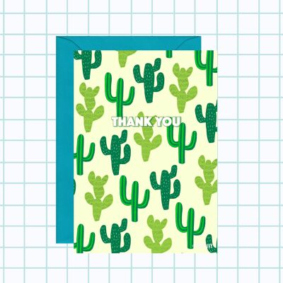Tarjeta de agradecimiento de cactus