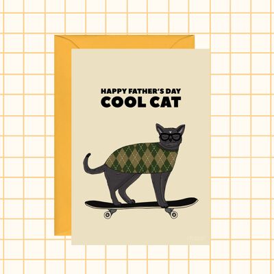 Carte de fête des pères Cool Cat